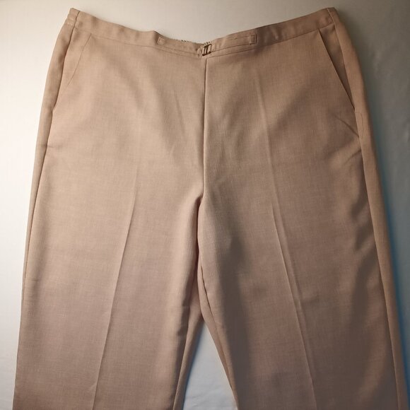NWT Alfred Dunner Pants Size 18 Short Viennese Waltz Wide Leg High Rise Beige - Picture 2 of 10